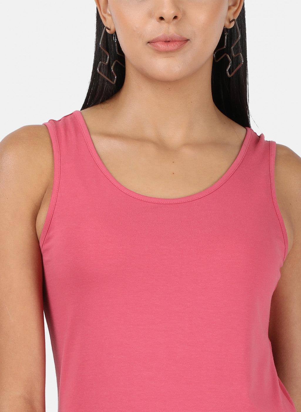 Womens Pink Plain Spaghetti