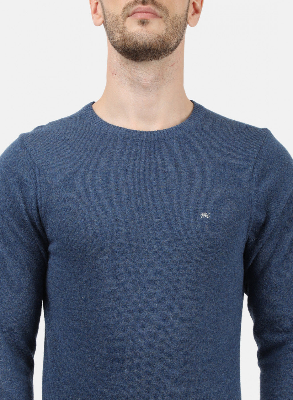 Men Blue Solid Pullover