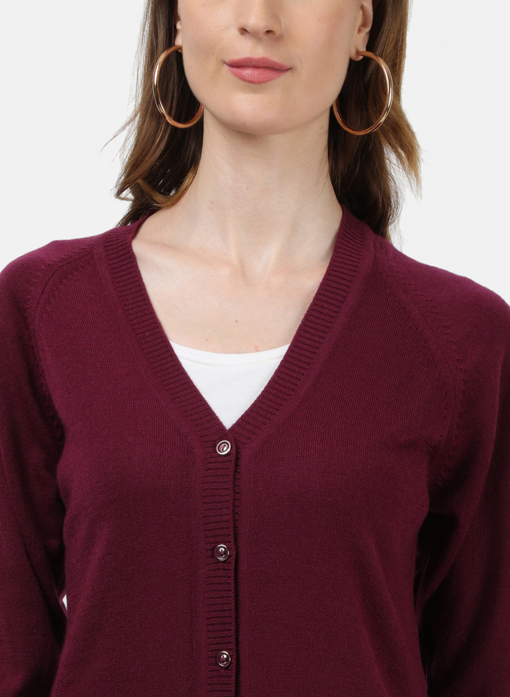 Women Purple Solid Cardigan