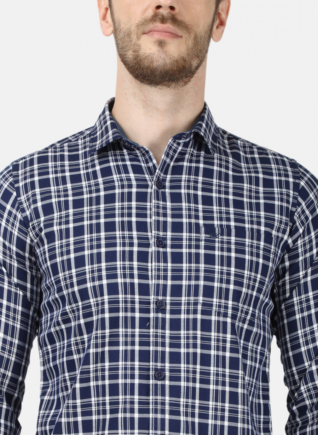 Mens NAvy Blue Check Shirt