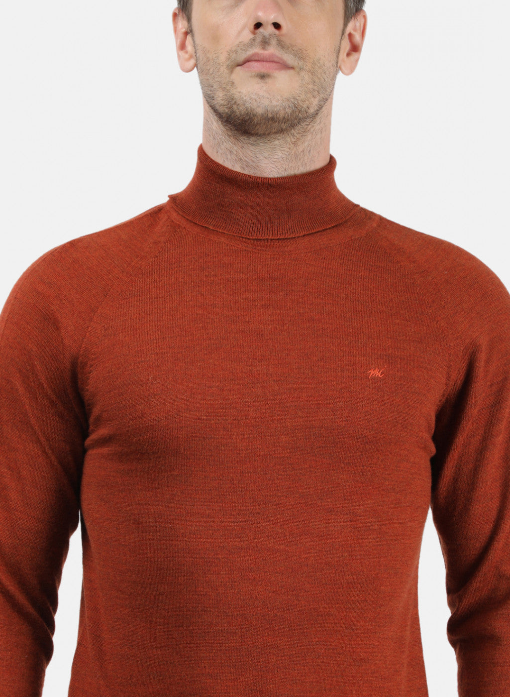 Men Orange Solid Pullover