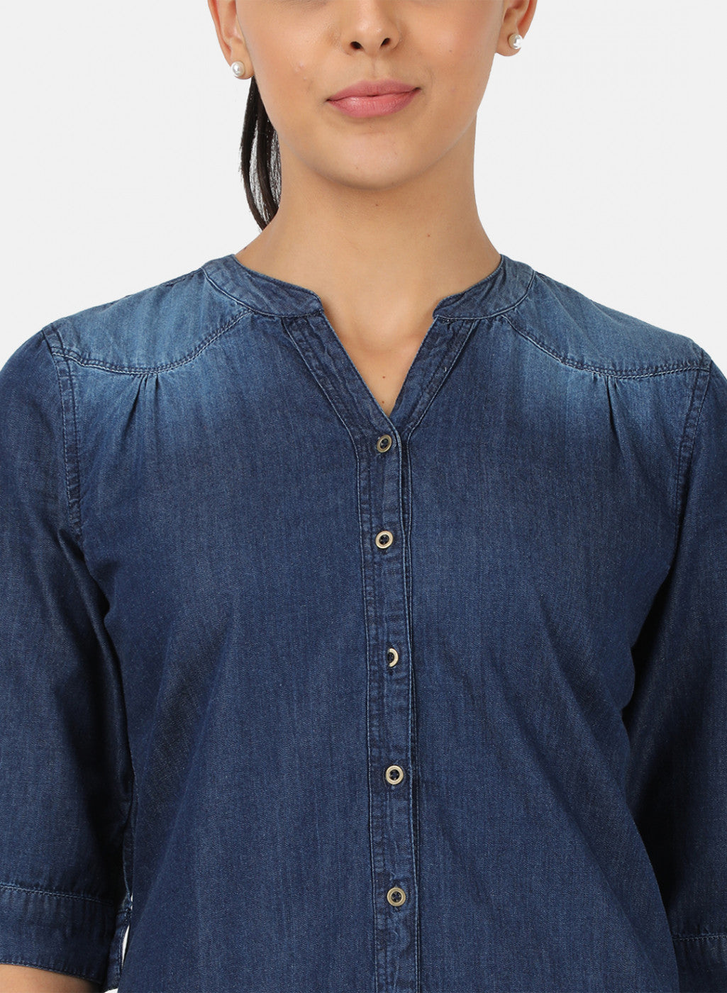 Womens Blue Light Wash Top