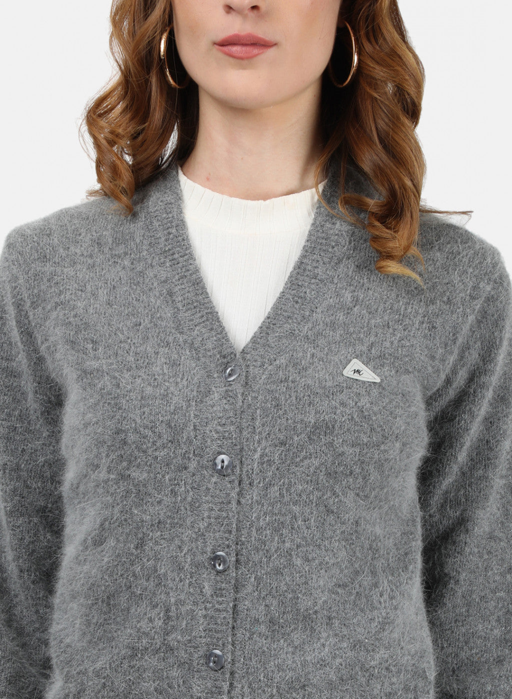 Women Grey Solid Cardigan