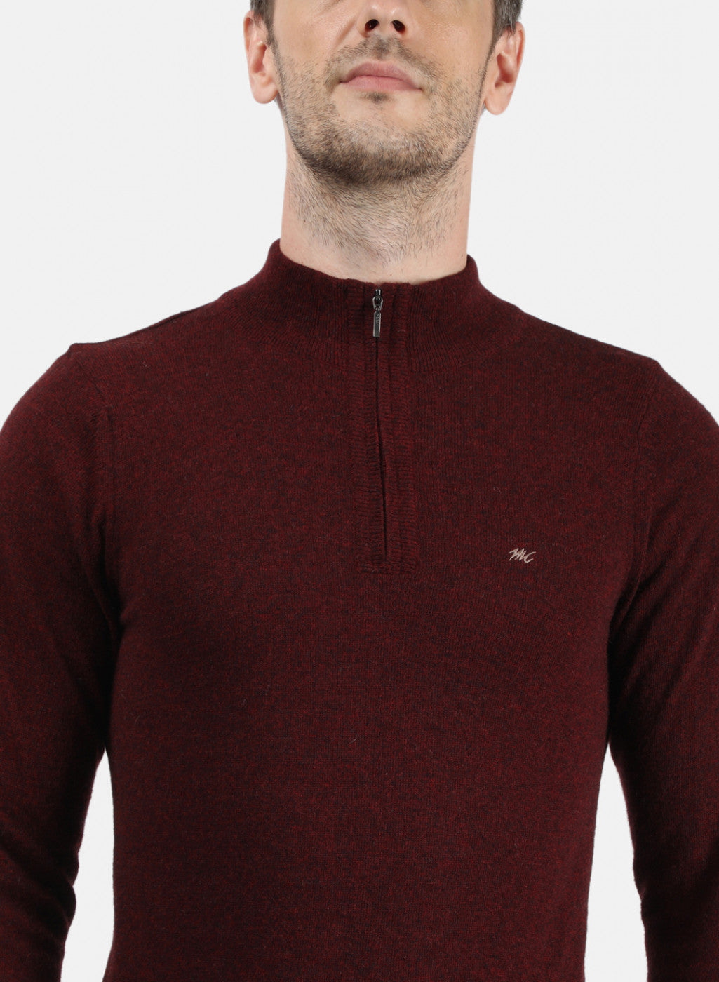 Men Maroon Solid Pullover