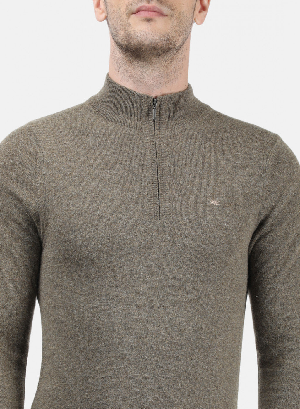 Men Brown Solid Pullover