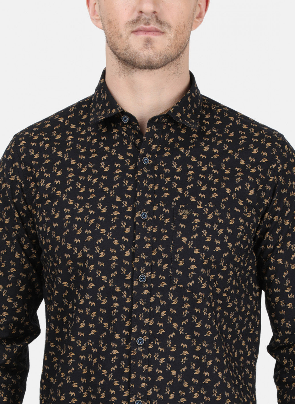 Mens Black Printed Shirt