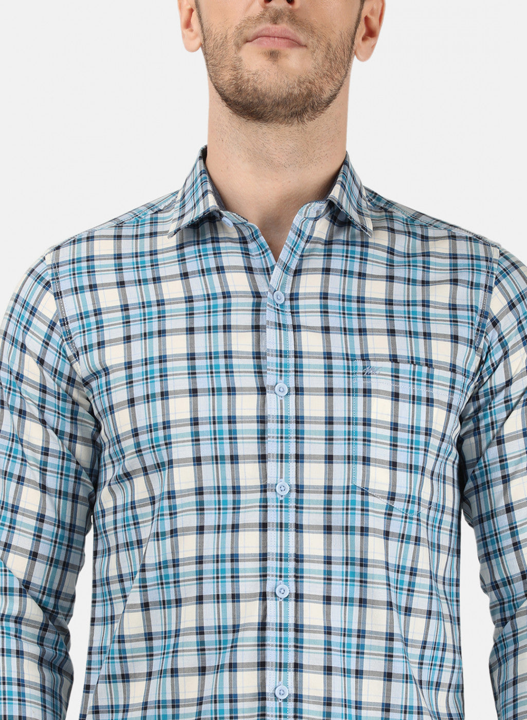 Mens Blue Check Shirt