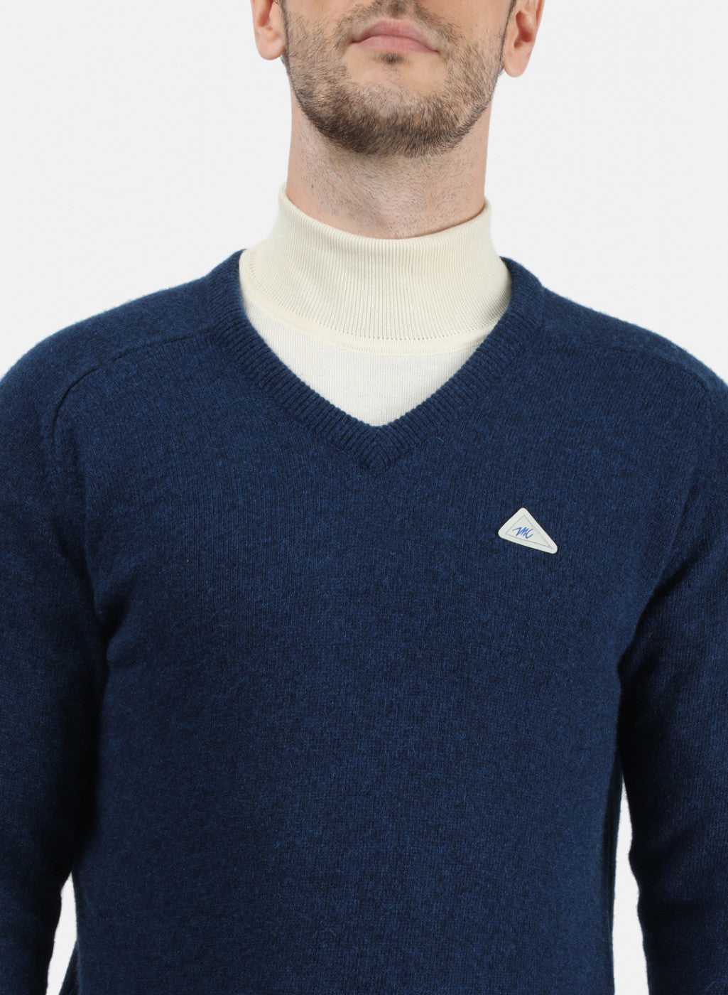 Men Blue Solid Pullover