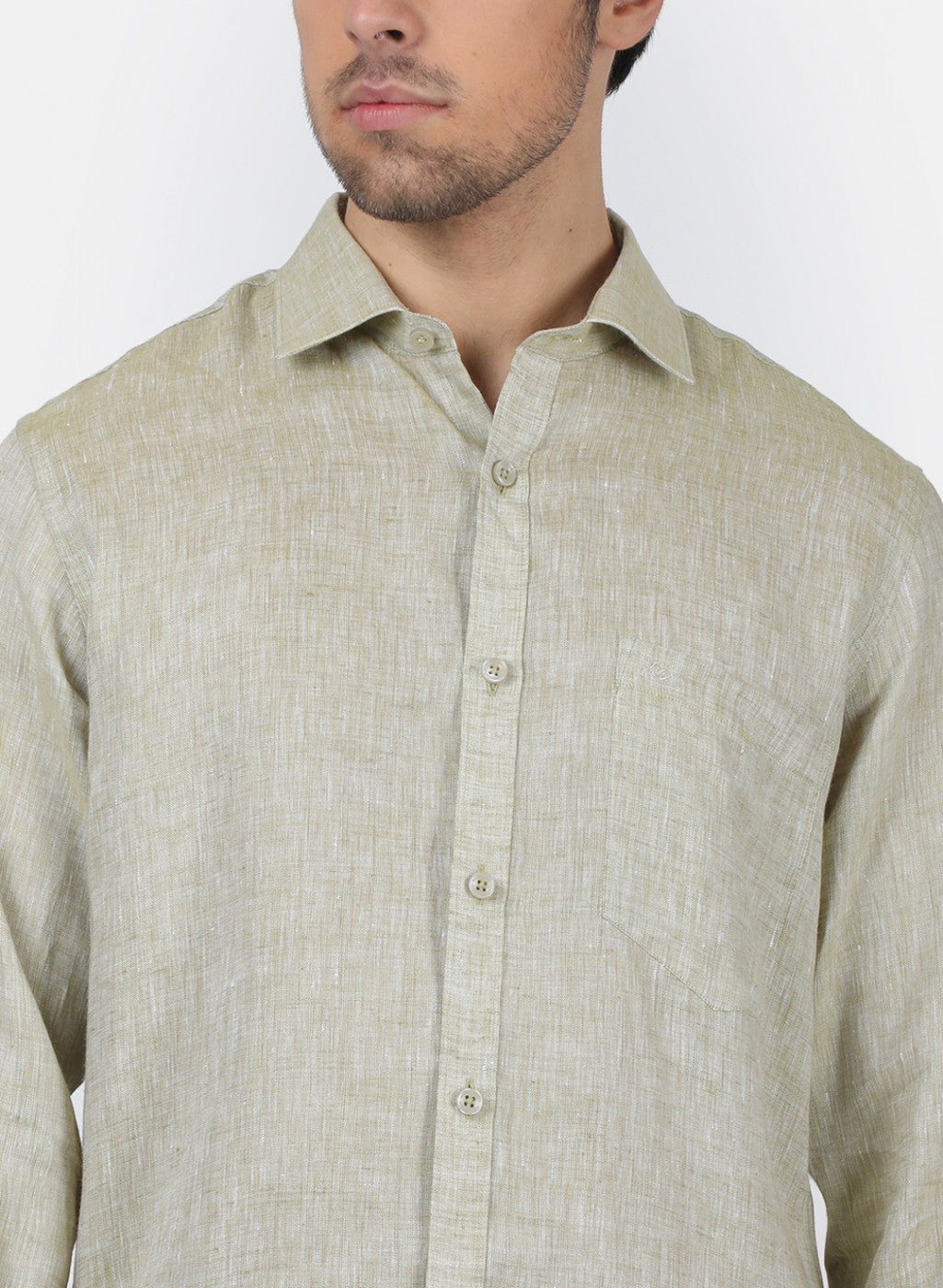 Men Beige Solid Shirts