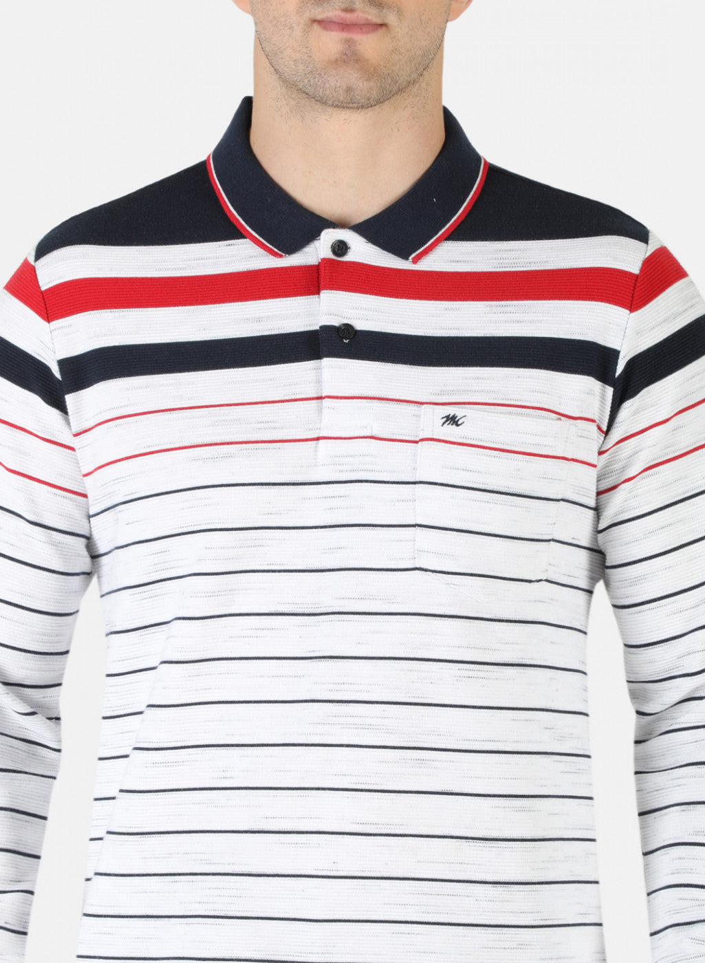 Men NAvy Blue Stripe T-Shirt