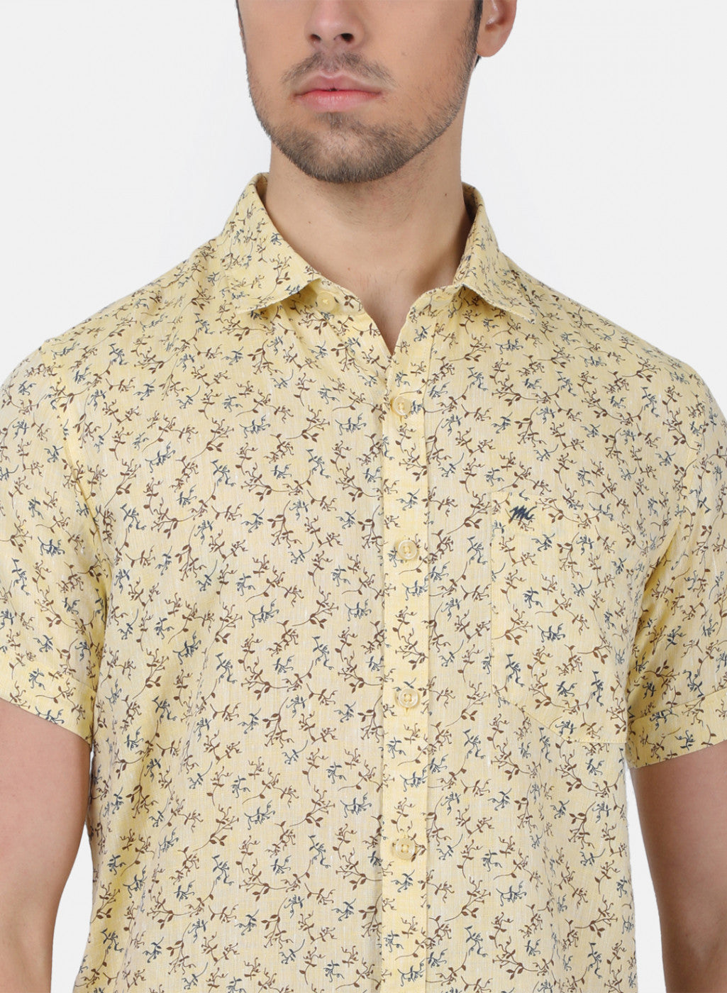 Men Mustard Printed Shirts