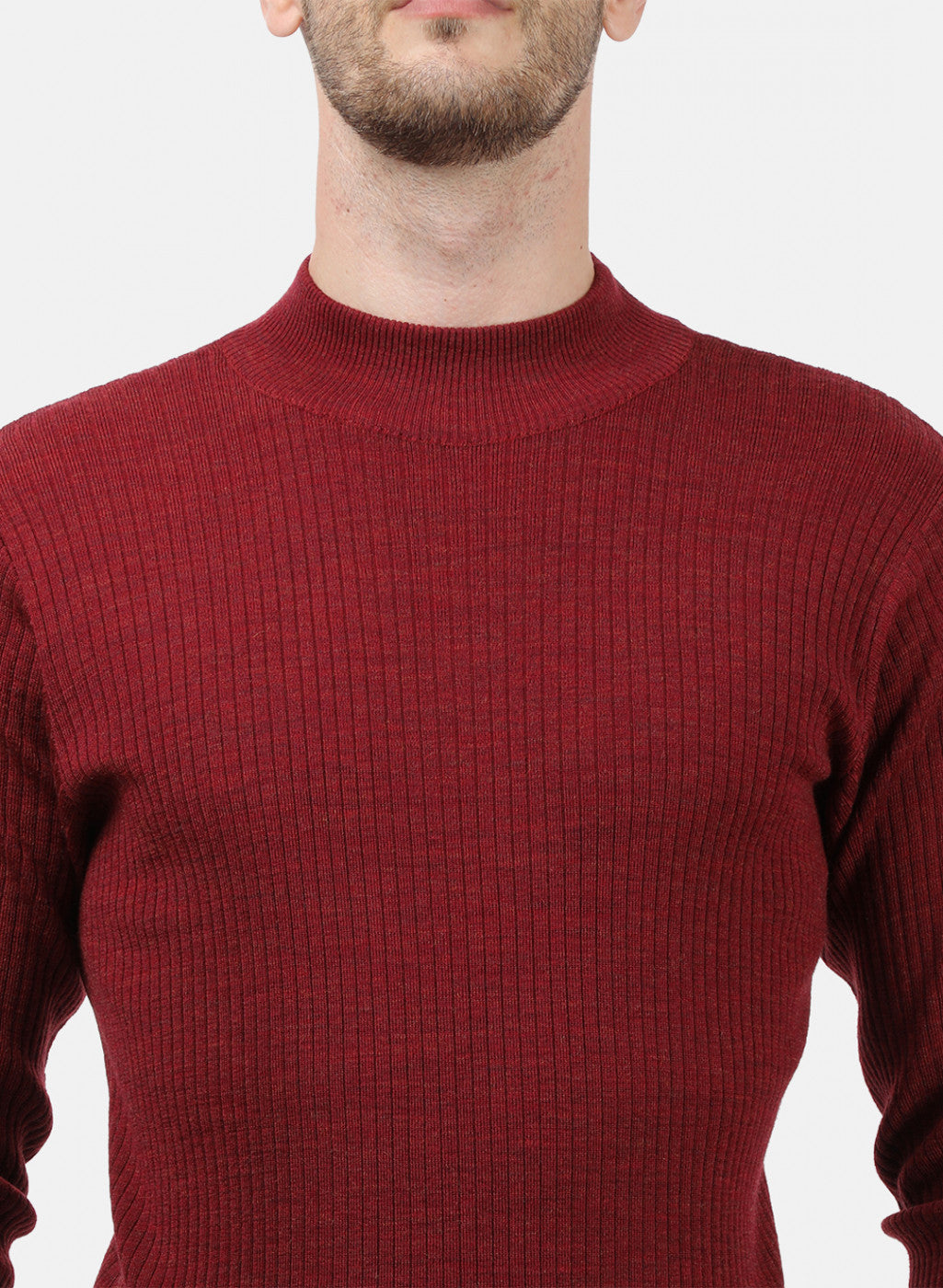 Men Maroon Solid Pullover