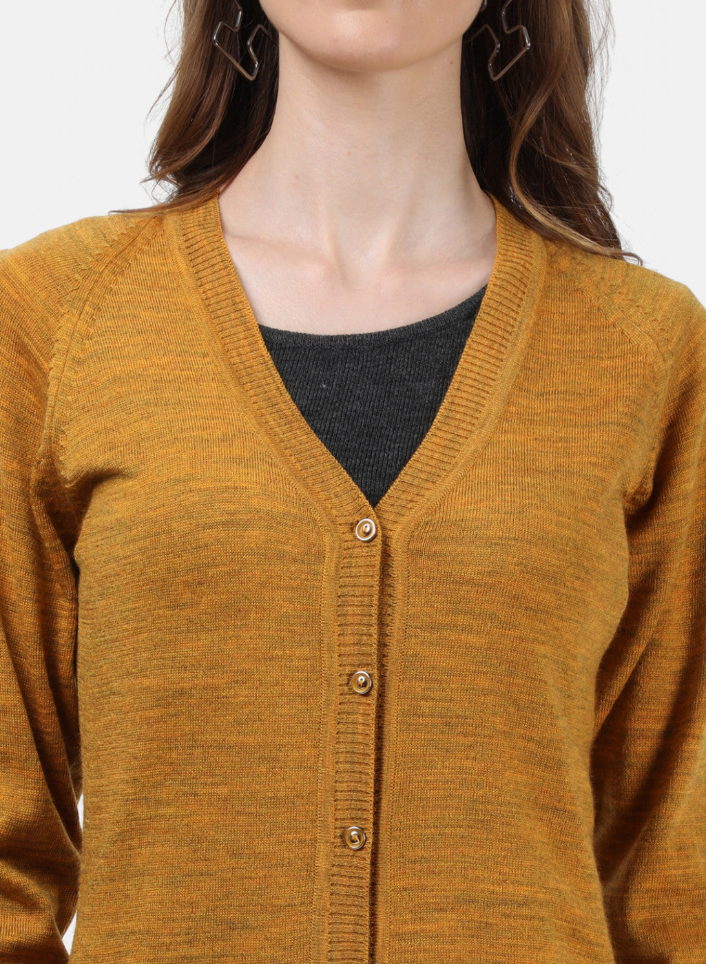 Women Yellow Solid Cardigan