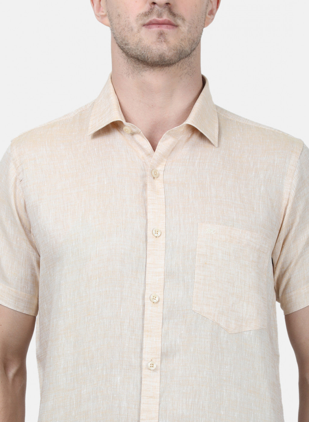 Mens Beige Solid Shirts