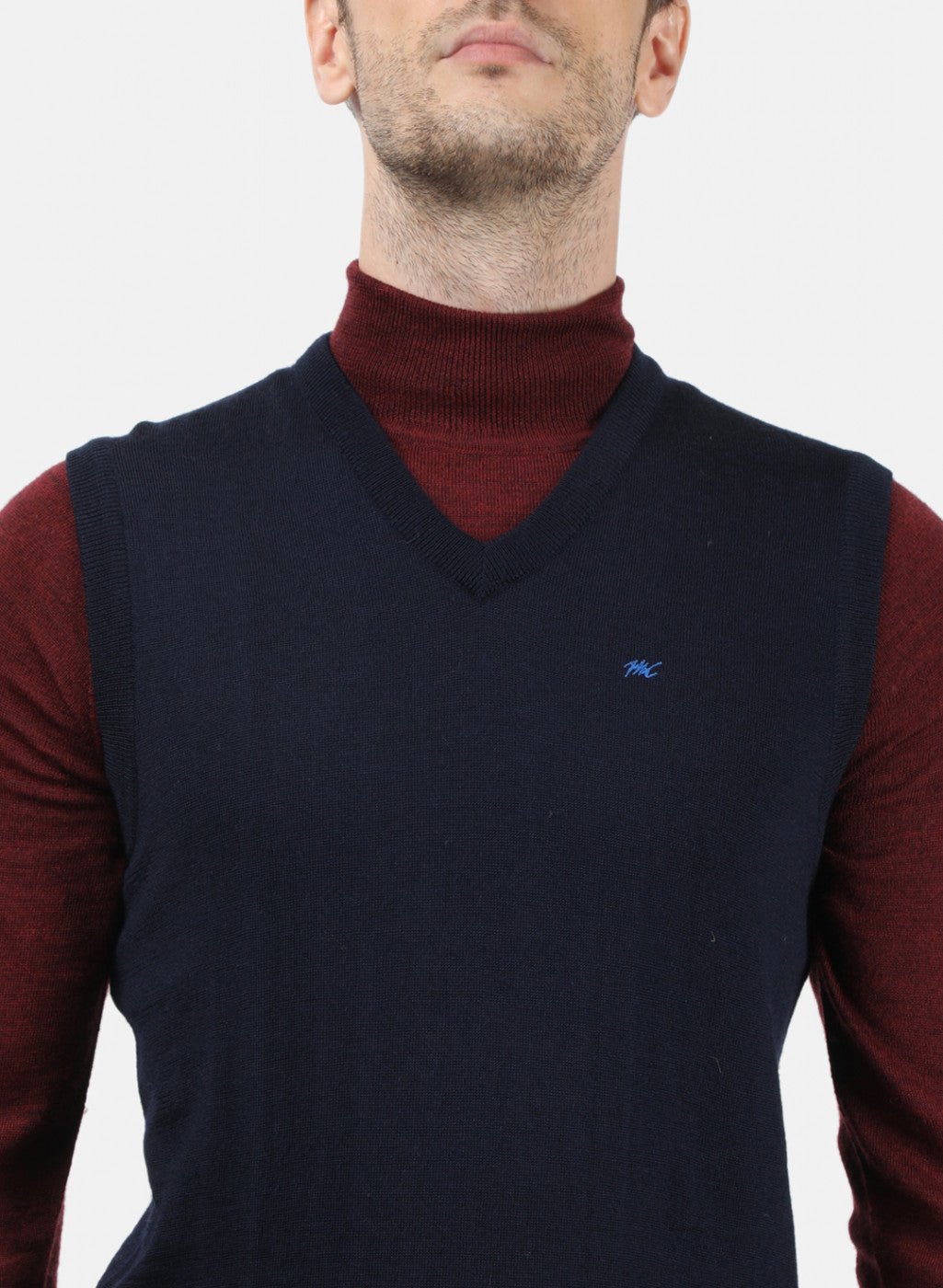 Men NAvy Blue Solid Sweater