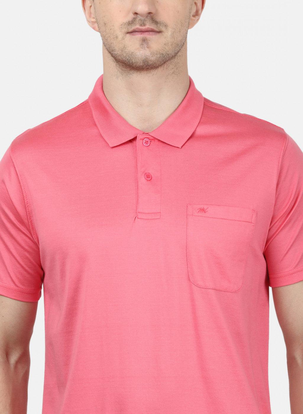 Mens Pink Plain T-Shirt