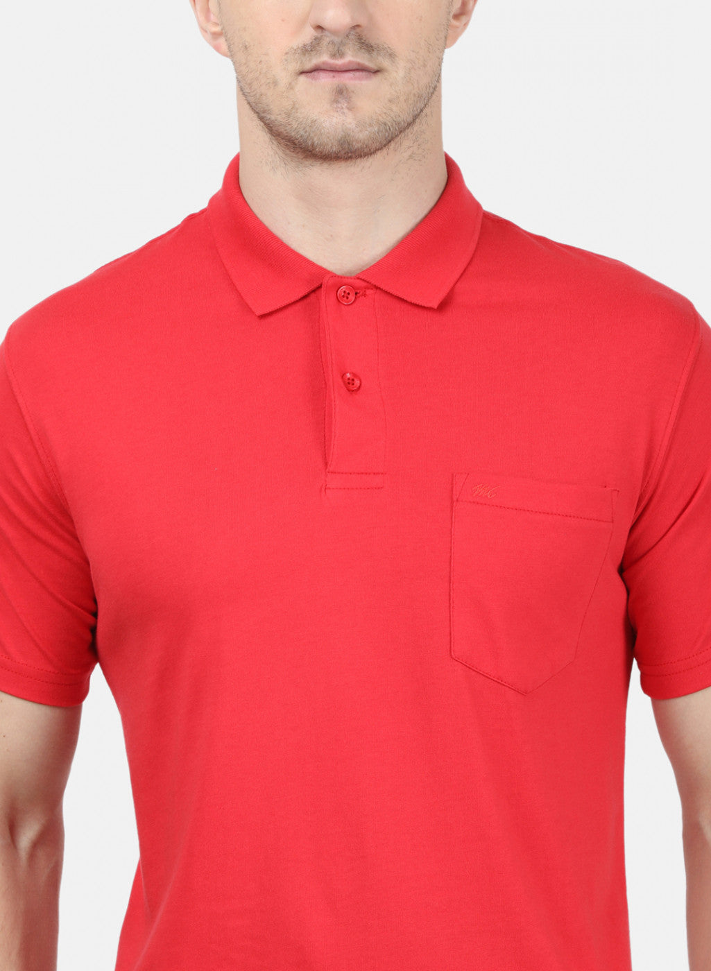 Mens Red Plain T-Shirt