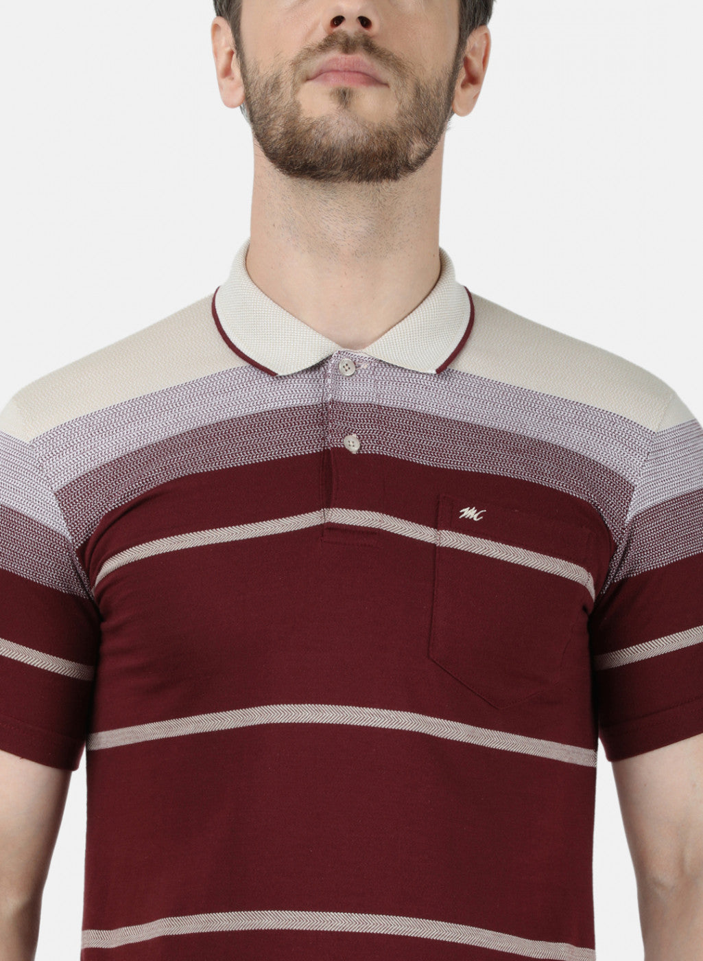 Mens Maroon Stripe T-Shirt