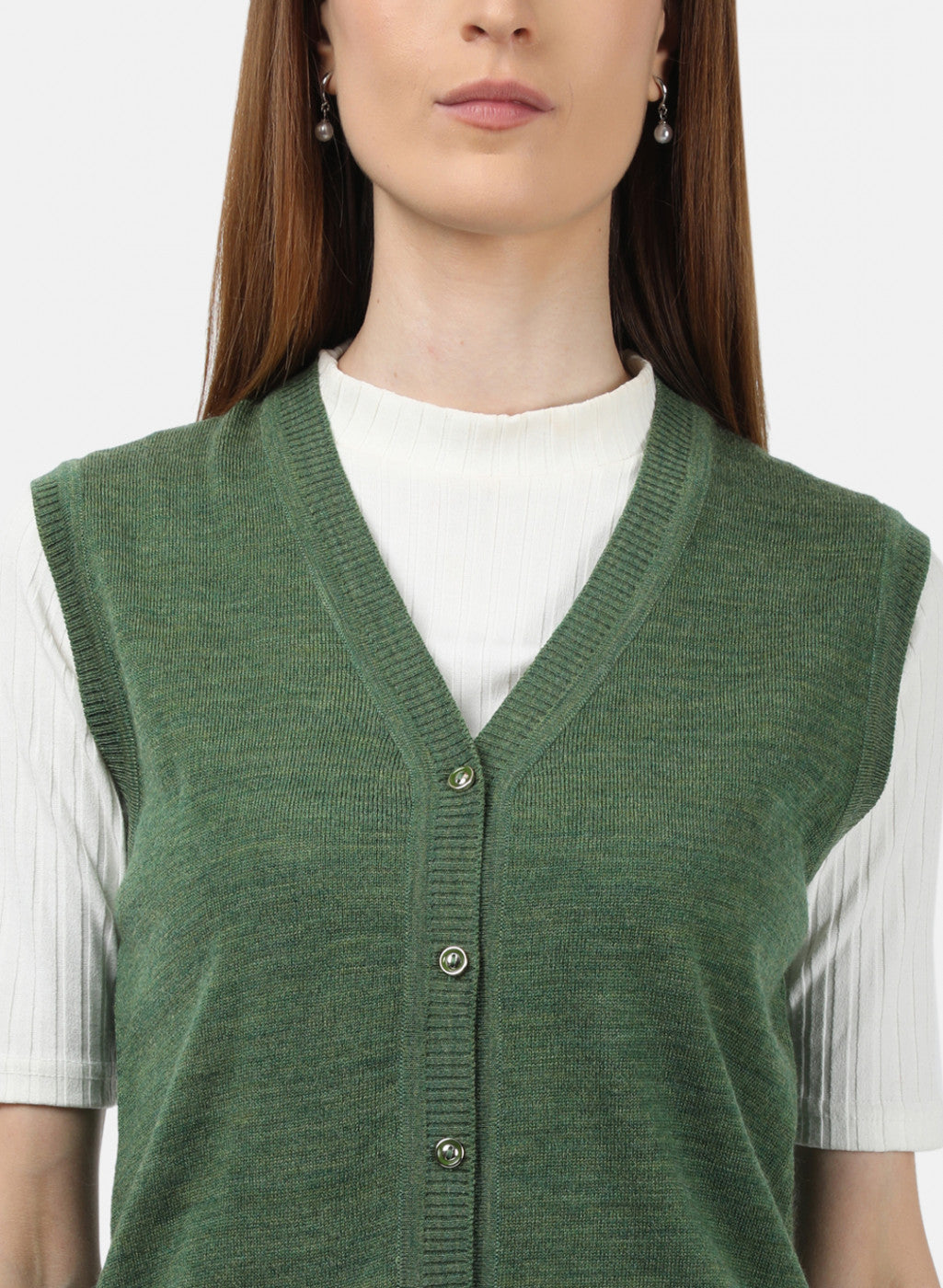 Women Olive Solid Cardigan