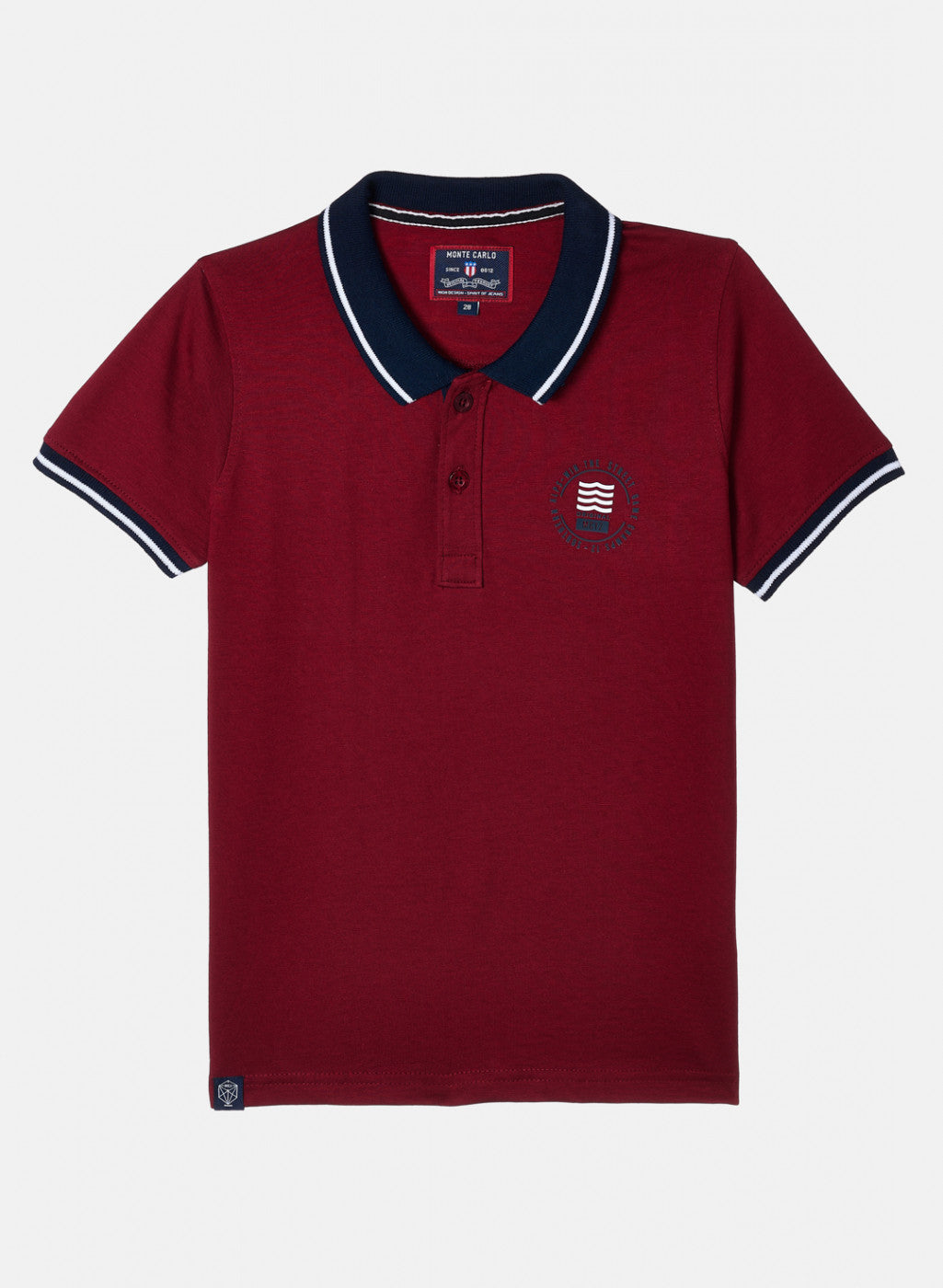 Boys Maroon Plain T-Shirt