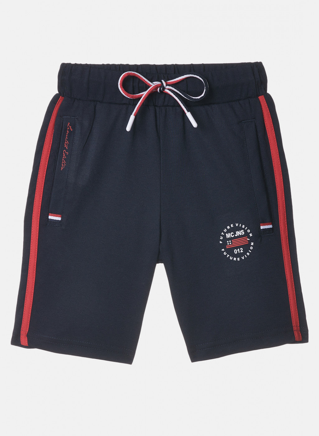 Boys Navy Blue Plain Bermuda