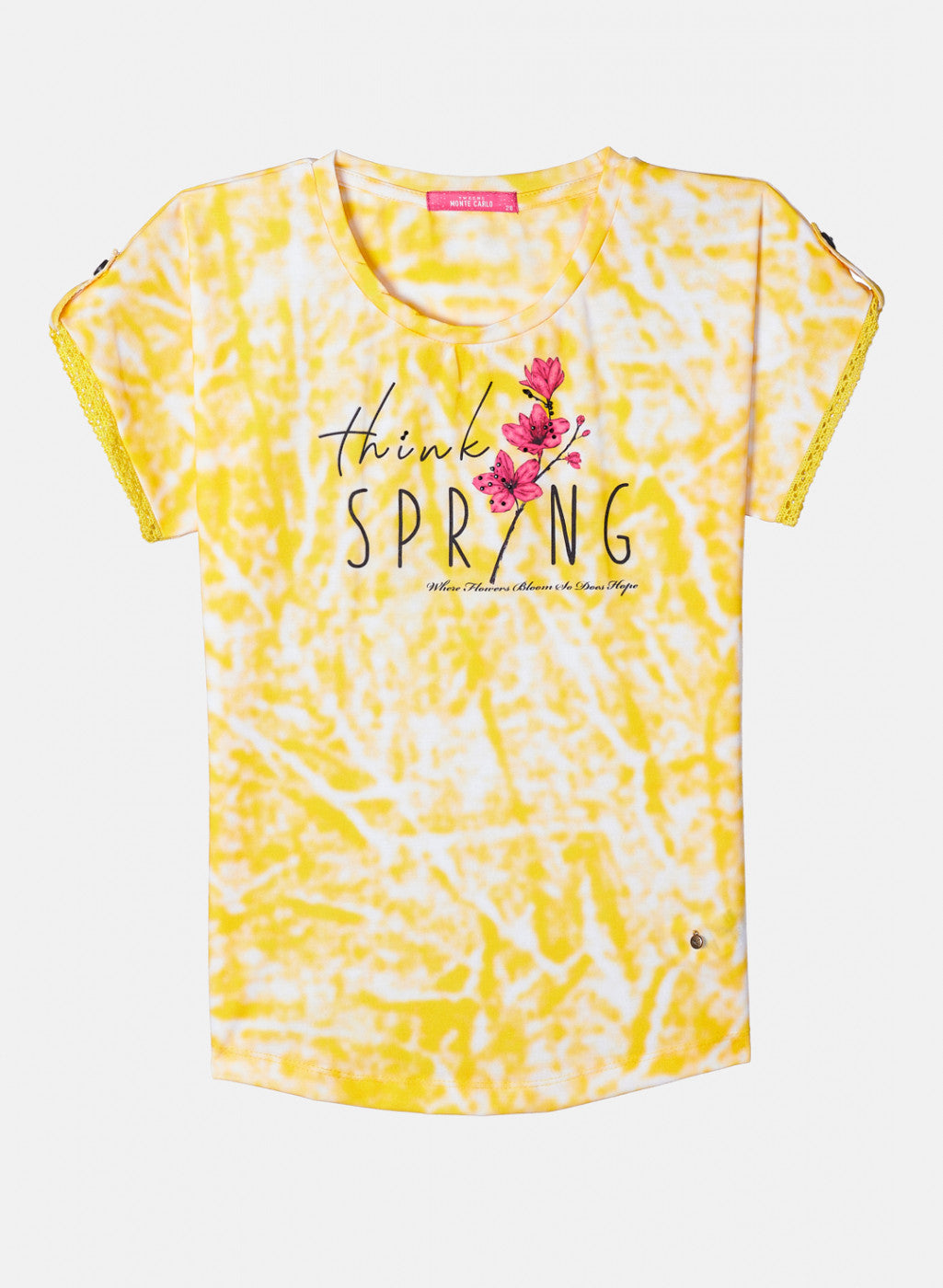 Girls Yellow Printed Top