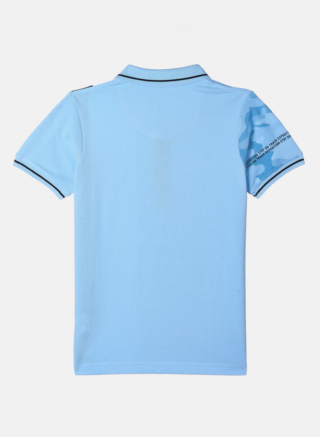 Boys Sky Blue Printed T-Shirt