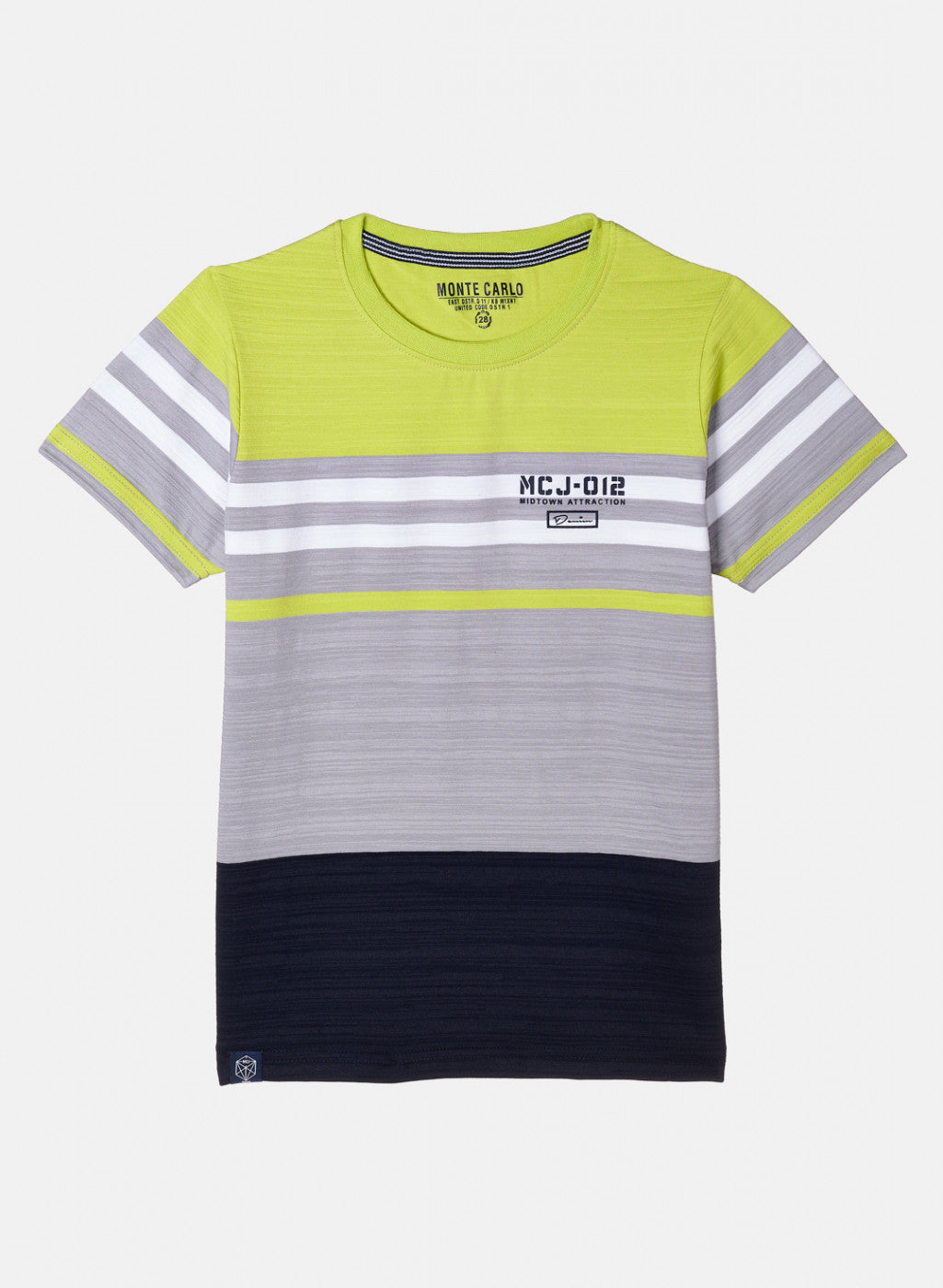 Boys Green & Grey Stripe T-Shirt