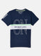 Boys Navy Blue Printed T-Shirt