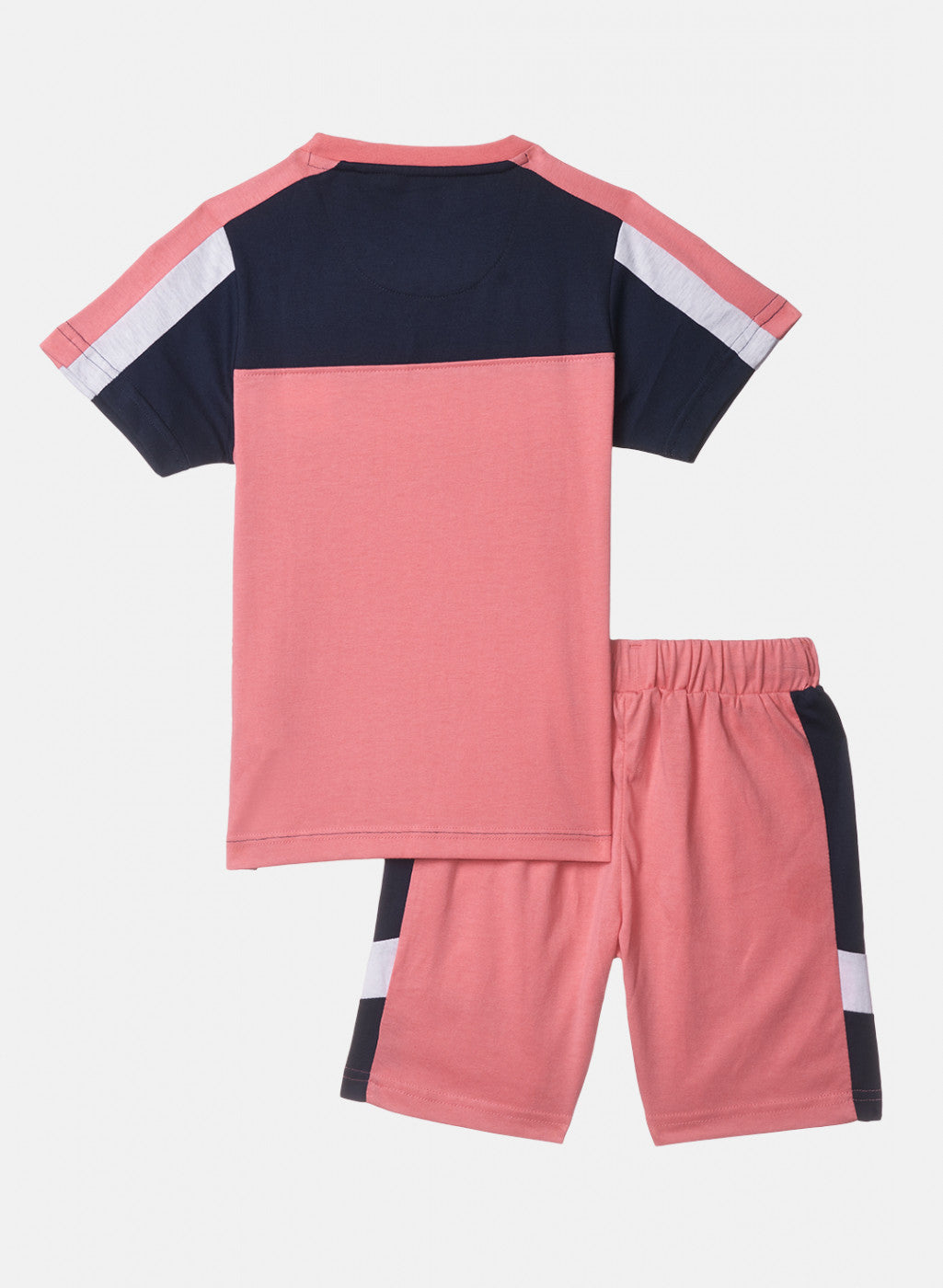 Boys Peach Printed Bermuda Set