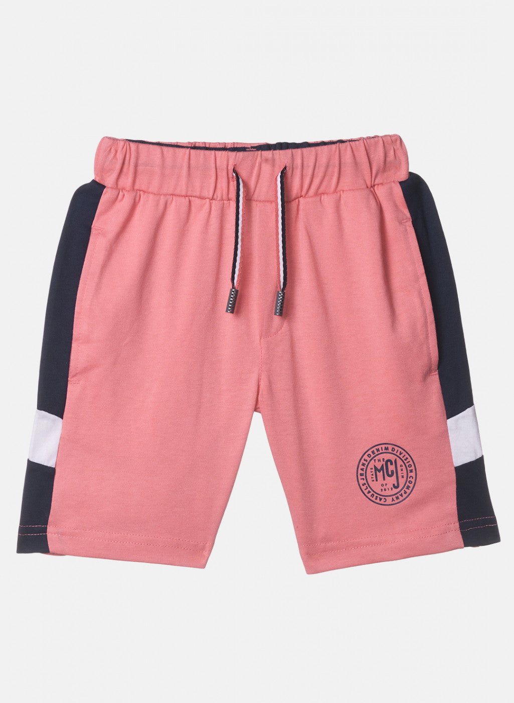 Boys Peach Printed Bermuda Set