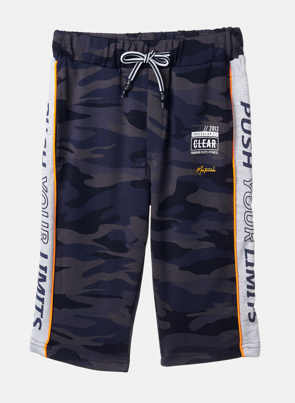 Boys Navy Blue Printed Capri