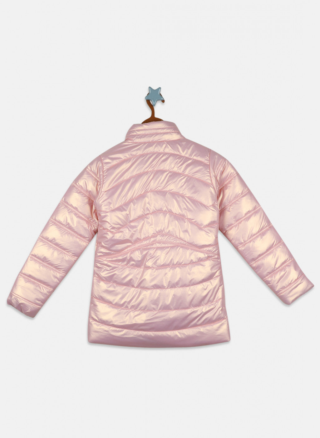 Girls Pink Solid Jacket