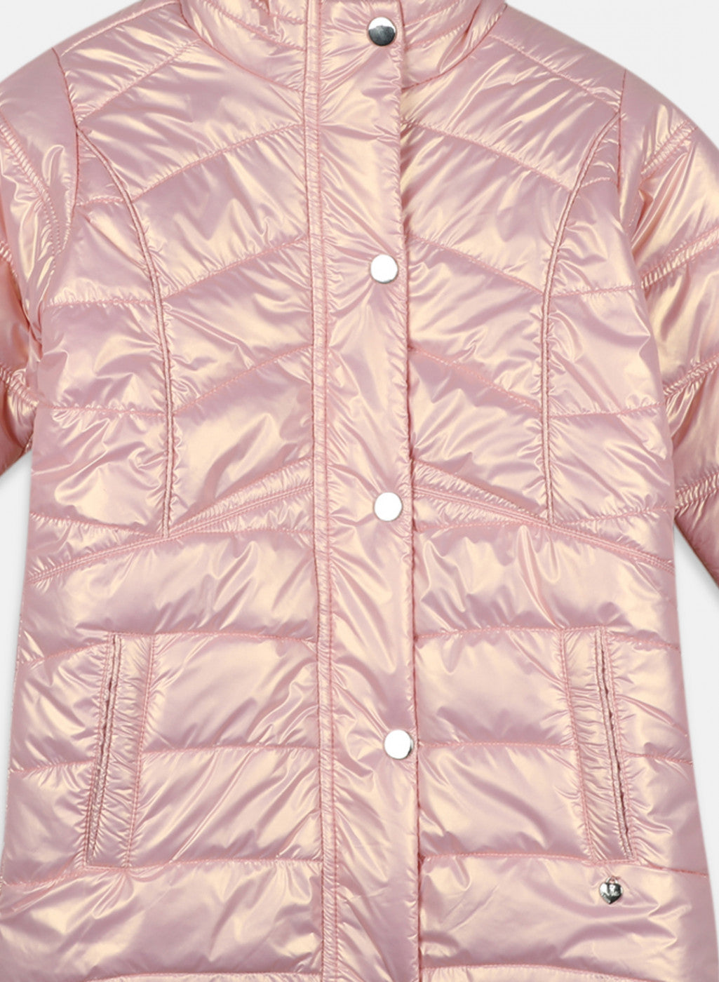 Girls Pink Solid Jacket