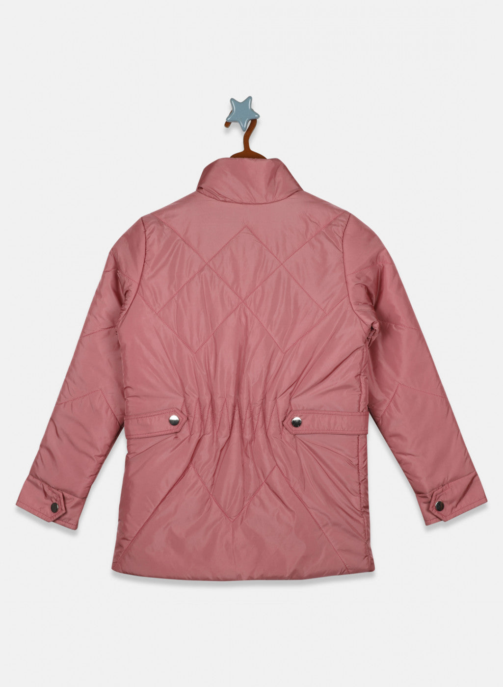 Girls Pink Plain Jacket
