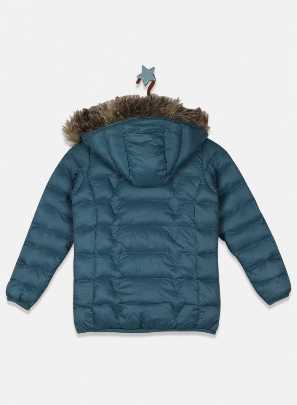 Girls Teal Blue Solid Jacket