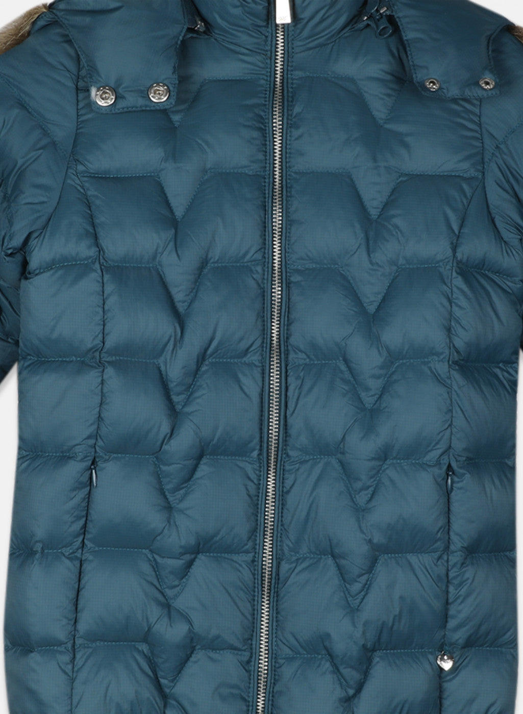 Girls Teal Blue Solid Jacket