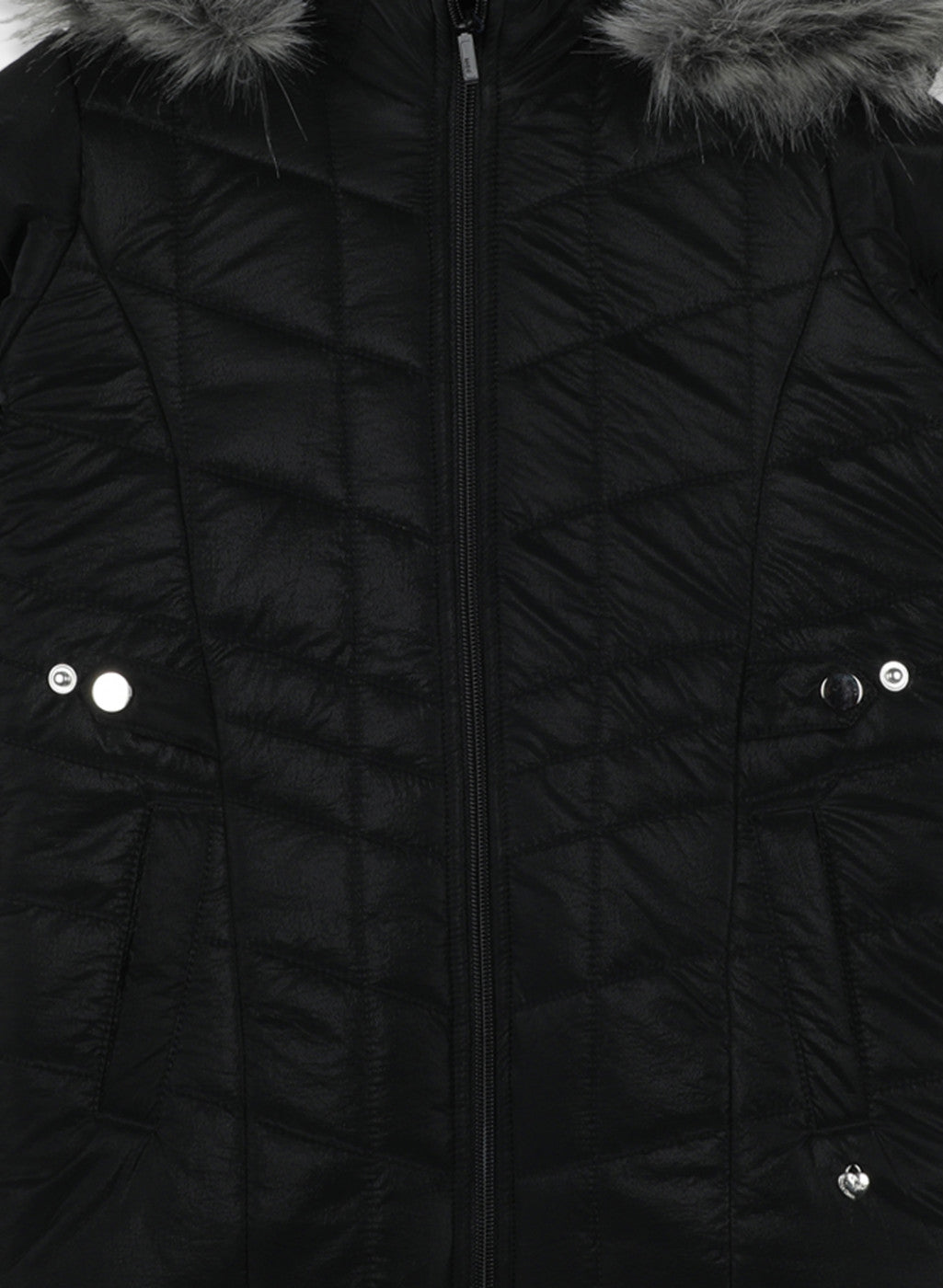 Girls Black Solid Jacket