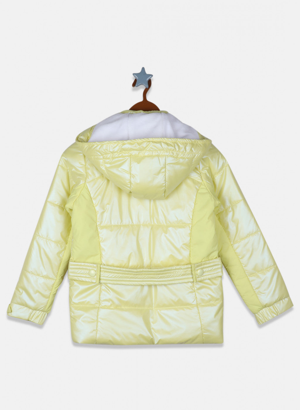 Girls Yellow Solid Jacket