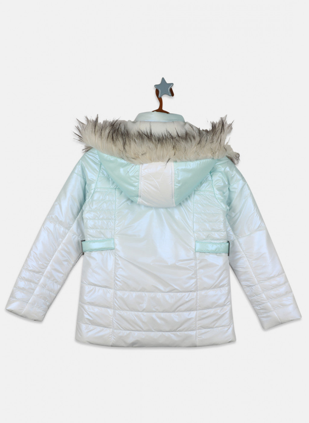 Girls Blue Solid Jacket