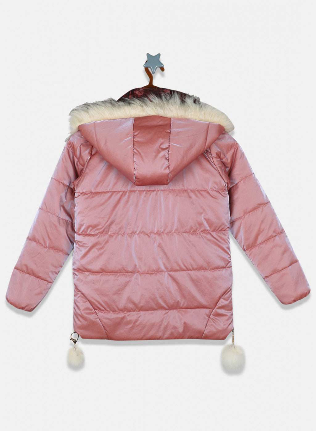 Girls Pink Solid Jacket