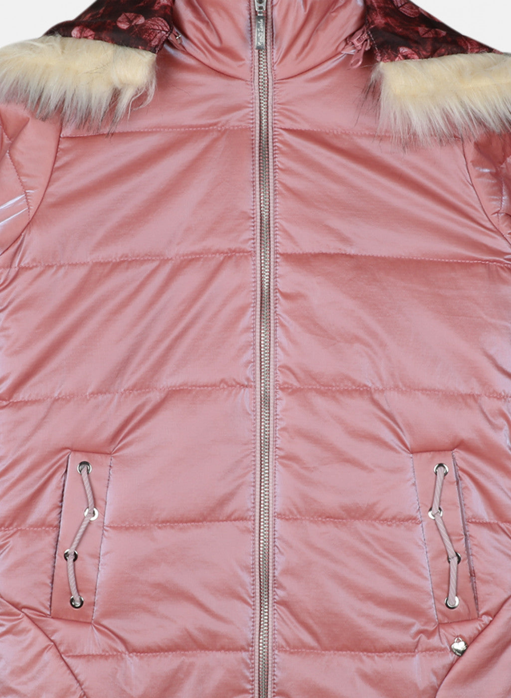 Girls Pink Solid Jacket