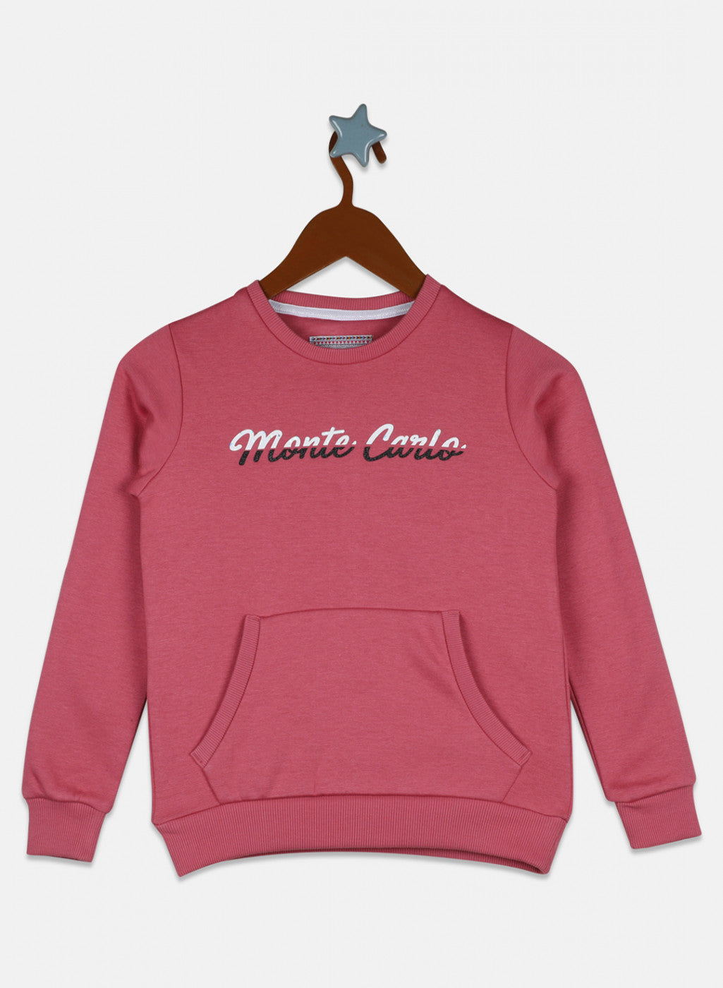 Girls Pink Printed Sweatshirt