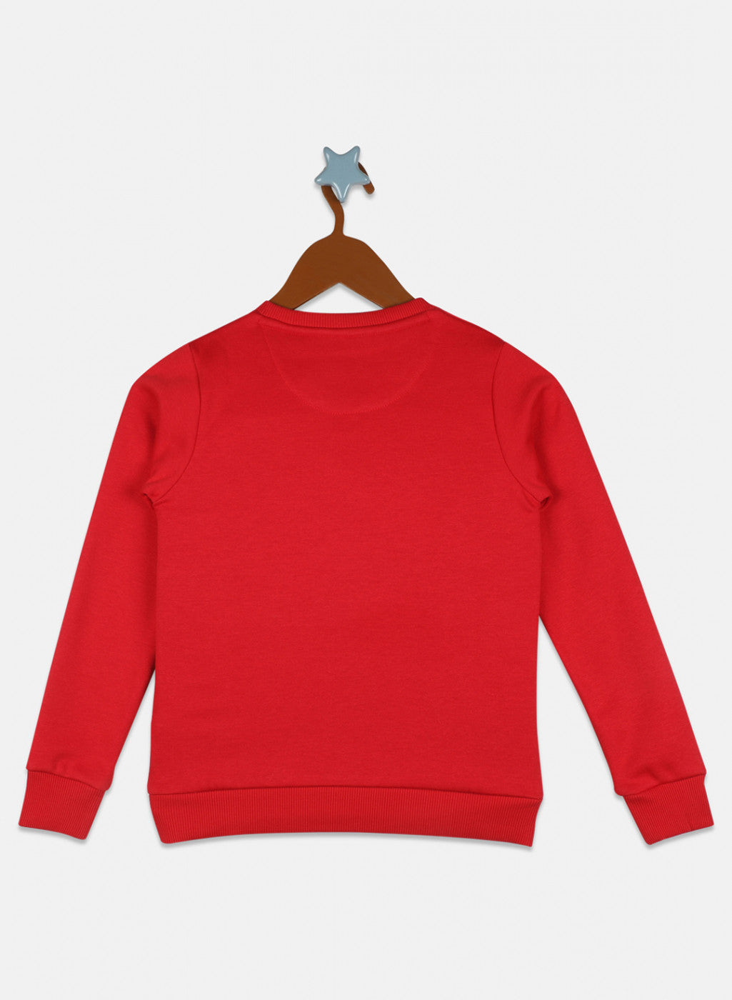 Girls Red Printed Sweatshirt