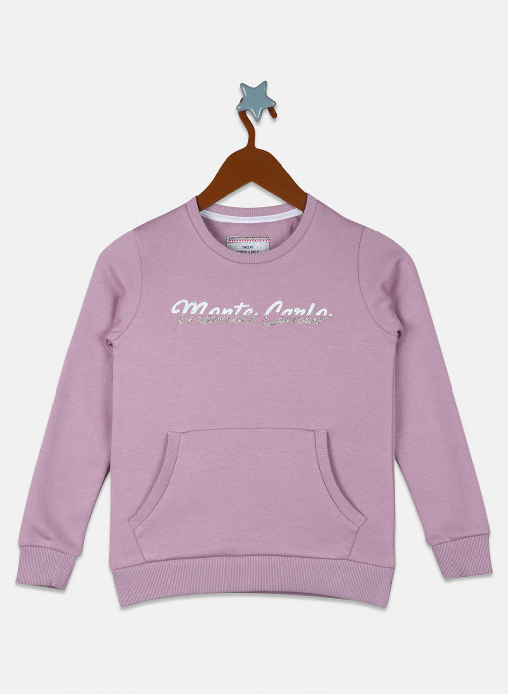 Girls Purple Printed Sweatshirt