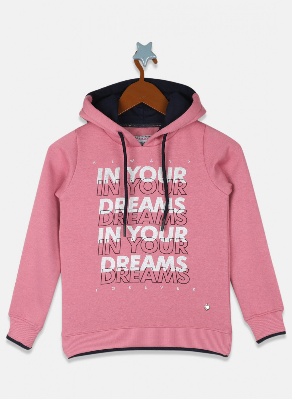 Girls Pink Printed Sweatshirt