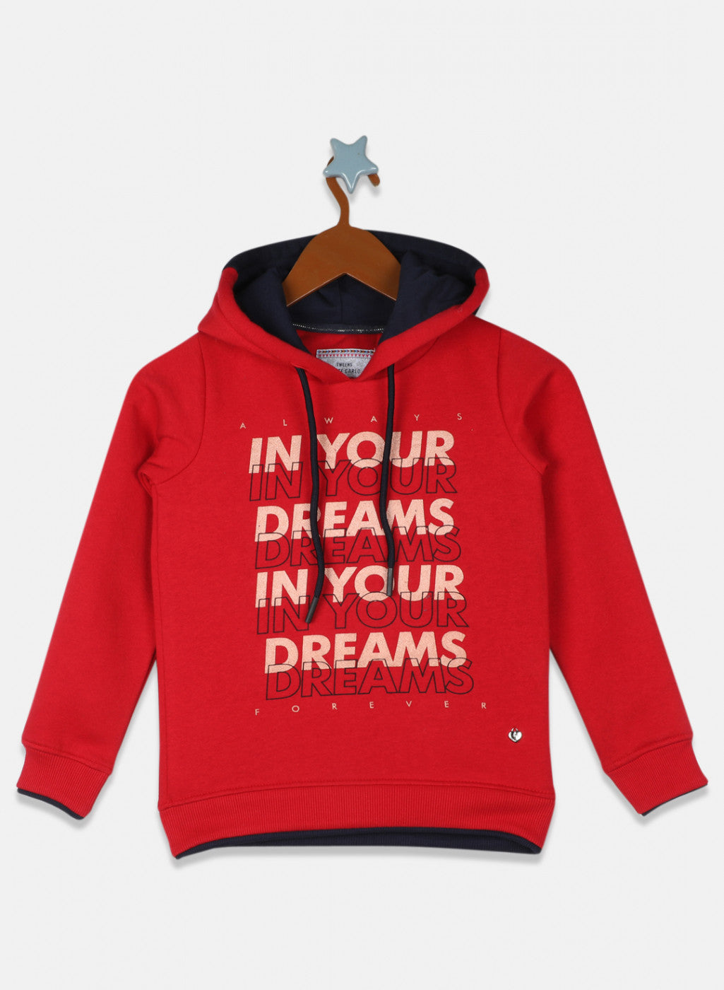 Girls Red Printed Sweatshirt