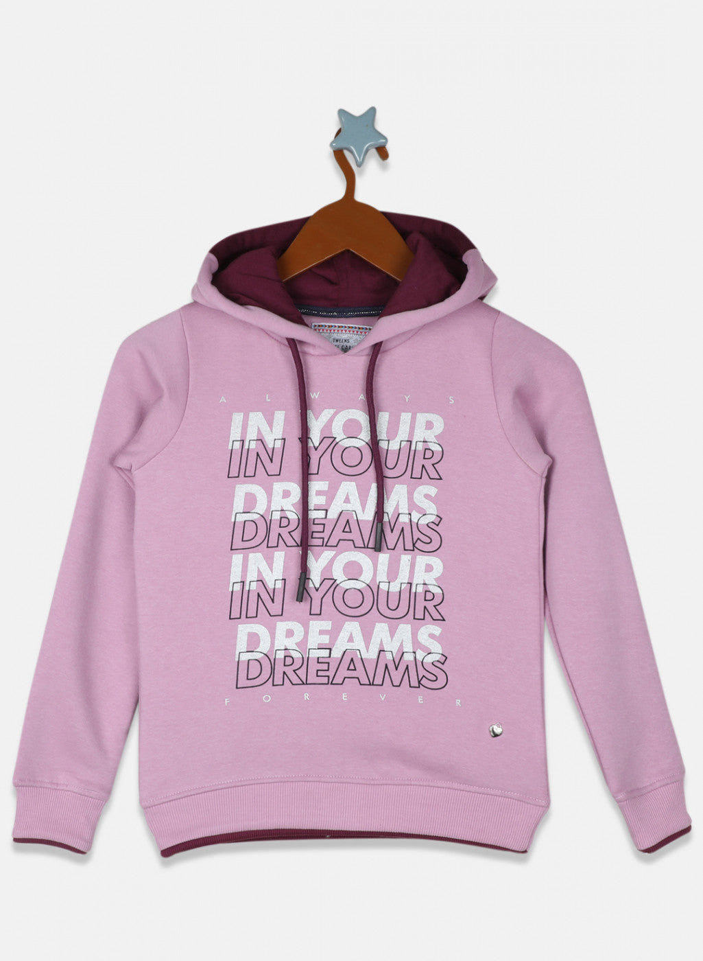 Girls Purple Printed Sweatshirt