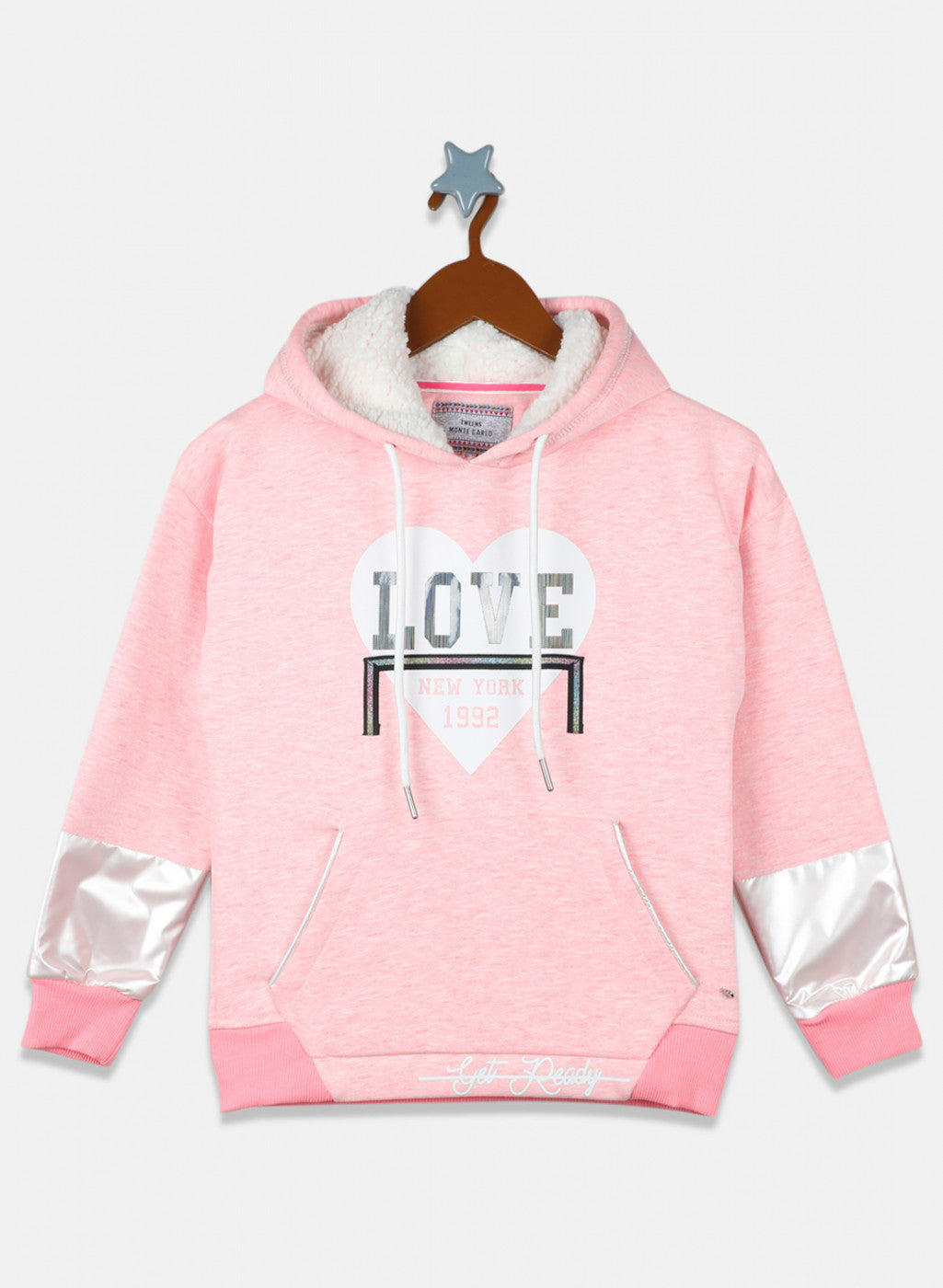 Girls Pink Printed Sweatshirt