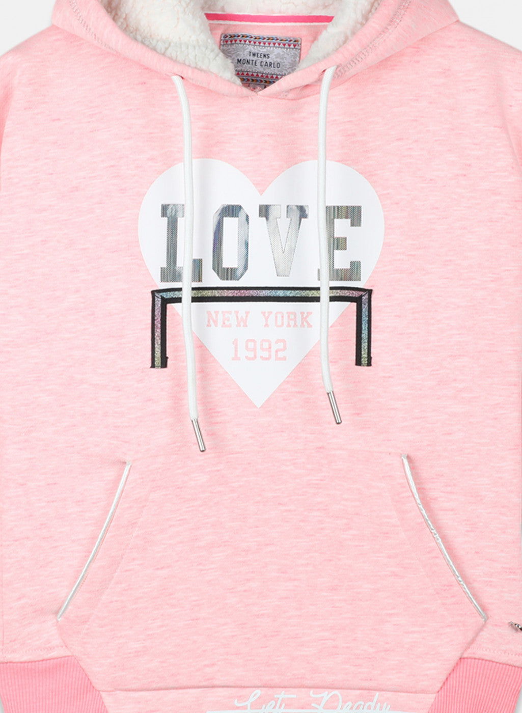 Girls Pink Printed Sweatshirt